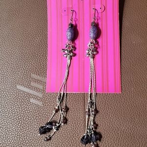 ☀️ 3/$20 NWT! Purple & Silver Dangling Earrings